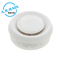 Diffuseur d'air rond réglable, grille de ventilation de plafond blanche