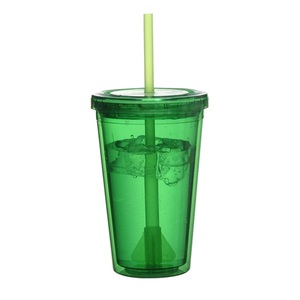 16oz <b>Double</b> <b>Wall</b> Acrylic Tumbler with Straw - Product Image 2
