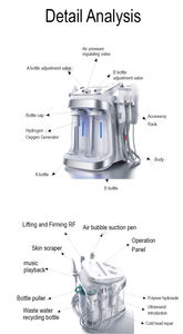 6 en 1 H2o2 Water Oxygen Jet Cuidado de plasma de alta frecuencia Facial Pequeña burbuja <span class=keywords><strong>Limpieza</strong></span> facial Equipo de belleza - Product Image 6