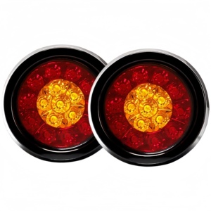 Piezas de Iluminación para Camiones de Alta Calidad, Luz Trasera Redonda de 4 Pulgadas de Doble Color con Anillo de Goma, Aplicable a Todos los Tipos de Camiones - Product Image 3