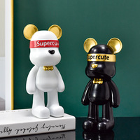 Statue d'ours européen plateau de rangement pour clés fait à la main hogar salon centre de table décoration pour la décoration intérieure accessoires figure