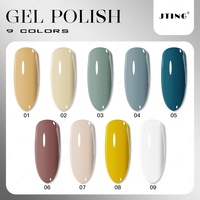 JTING Nouvelle Collection de Vernis Gel 9 Couleurs en Boîte, ODM/OEM Marque Privée, Personnalisation Gratuite, Échantillon Gratuit, Ensemble de Vernis Gel pour Ongles