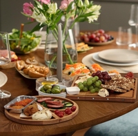 En promotion : Planche à fromage et plateau de service pliable en bois massif, magnétique, ensemble cadeau pour cuisine, cadeau de pendaison de crémaillère