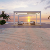 Pavillon bioclimatique intelligent motorisé Sweet Home en aluminium avec stores orientables, pare-soleil LED et capteur de vent pour jardin