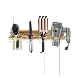 Soporte de madera para secador de pelo, soporte de pared para peines de baño, estante de madera para rizador de pelo. - Product Image 2