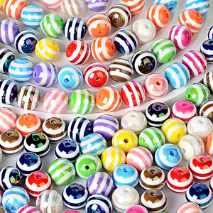16mm <b>Acrylic</b> rainbow Macaron Striped Contrast Color <b>Bead</b> DIY Beaded Bracelet Necklace Mobile Phone Chain Accessory Wholesale - Product Image 1
