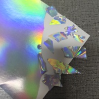 Feuilles d'autocollants de coquille d'oeuf d'hologramme auto-adhésifs acryliques matériel d'impression destructible pour des sacs en papier utilisés comme avertissement