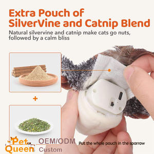 Juguete para Gatos con Forma de Pájaro, Recargable, con Plumas, Sonido Realista, Activación Táctil, Interactivo, para Ejercicio - Product Image 6