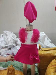 Top estivo 6M-3Y da ragazza senza maniche in rete a Pit Strip + mezza gonna a fiocco + berretto 3 pz Set di vestiti per ragazze - Product Image 3