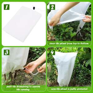 <span class=keywords><strong>Manta</strong></span> de tela para proteger la congelación de <span class=keywords><strong>plantas</strong></span>, bolsas de cubierta con cordón, no tejida, ideal para el invierno, árboles frutales y <span class=keywords><strong>plantas</strong></span> en maceta - Product Image 5