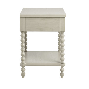 โต๊ะข้างเตียงสีครีมโบราณ 1 ลิ้นชักพร้อมชั้นวางของ - Product Image 3