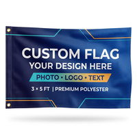Drapeau personnalisé 3x5 pieds, double face, en polyester, avec logo imprimé, bannière publicitaire promotionnelle extérieure, vente en gros, OEM