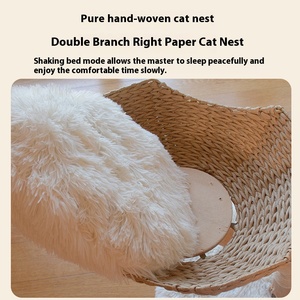 Mainan kucing kayu padat alami mewah, rak memanjat pohon kucing meja melompat gaya Modern kolom Sisal mewah - Product Image 3