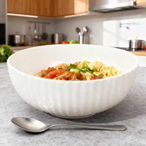 Ingrosso all'ingrosso ciotola moderna per zuppa da 6.1 pollici in ceramica bianca pura ciotola per insalata di frutta di alta qualità - Product Image 1