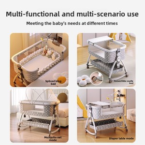 <span class=keywords><strong>Lit</strong></span> <span class=keywords><strong>de</strong></span> bébé pliable en métal, <span class=keywords><strong>lit</strong></span> d'appoint portable multifonction pour nouveau-né - Product Image 3