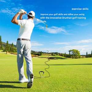 อุปกรณ์ฝึกซ้อมวงสวิงกอล์ฟสำหรับทุกช่วงวัย - อุปกรณ์ฝึกซ้อมกลางแจ้งแบบพกพาพร้อมเชือกบอลและสมอพื้น - Product Image 5