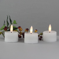 Ensemble de 4 bougies chauffe-plat électriques à LED sans flamme, en cire véritable blanche, avec flamme réelle 3D, pour décoration intérieure