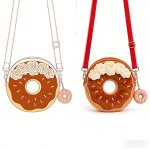 Sac bandoulière personnalisé en peluche fraise <span class=keywords><strong>avec</strong></span> détails givrés et breloque cœur, transformant le design de <span class=keywords><strong>dessin</strong></span> animé en sac en peluche de haute qualité - Product Image 6