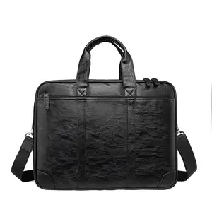 High Quality PU Leather Men's Messenger Waterproof Computer Tote Bag Business Briefcases Laptop Bag