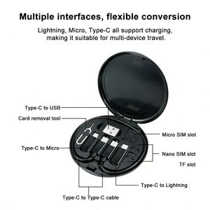 Boîte de rangement multifonctionnelle pour câbles de données, portable, pour voyages transfrontaliers, avec chargeur rapide - Product Image 2