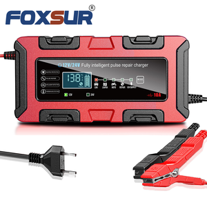 เครื่องชาร์จแบตเตอรี่อัจฉริยะ FOXSUR BC122410F แบบพัลส์ 12V10A สำหรับรถจักรยานยนต์ 24V5A สำหรับแบตเตอรี่ตะกั่วกรด อุปกรณ์เสริมแบตเตอรี่ดิจิตอล - Product Image 5