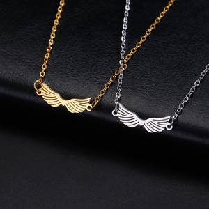 <span class=keywords><strong>Collana</strong></span> con Ciondolo Personalizzato a Forma di Ali in Acciaio Inossidabile, Stile Semplice, Charm Ali d'Angelo per Donna - Product Image 3