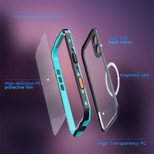 เคสโทรศัพท์กันน้ำ 2 เมตร มาตรฐาน <span class=keywords><strong>IP68</strong></span> ยี่ห้อ Redpepper สำหรับ <span class=keywords><strong>iPhone</strong></span> 17 15 Pro Max 16 <span class=keywords><strong>Xs</strong></span> 12 สีฟ้า กระจก รองรับการชาร์จไร้สายแบบแม่เหล็ก - Product Image 6