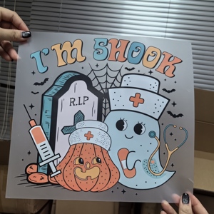 Halloween Cho DTF Truyền Nhiệt Sticker Có Thể Giặt Và Bền Polyester Chất Liệu Cho Quần Áo (Chẳng hạn Như T-Shirts) - Product Image 4