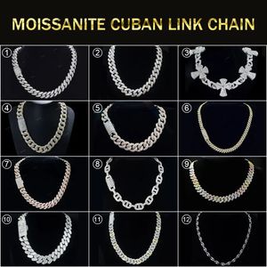 Sortie d'usine 14MM Argent Cubain Chian Hip Hop Style Rond Brillant Coupe Vvs Moissanite Cubain Lien Collier Fine Jewelry - Product Image 3