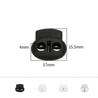 Stoppeur de cordon en plastique noir en forme de boule avec verrou de cordon et finition sans nickel pour sangle de sac et extrémité de cordon