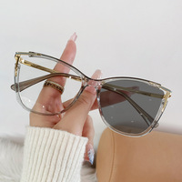 Nouveauté 2024 - Lunettes d'ordinateur tendance pour femmes - Monture œil de chat - UV400 - Anti-lumière bleue - Lunettes photochromatiques