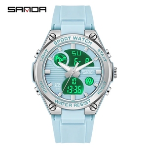 Sanda 6067 grand écran Sport <span class=keywords><strong>montre</strong></span> femmes sport électronique <span class=keywords><strong>montre</strong></span> numérique mâle multi-fonction extérieur étanche <span class=keywords><strong>montre</strong></span>-bracelet - Product Image 4