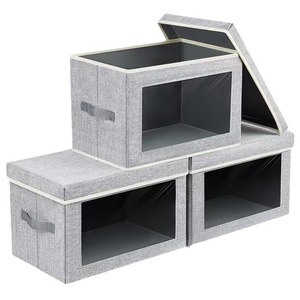 Household Apartment Dormitory Clothing Toy PVC Visual Window <b>Storage</b> <b>Box</b> with Lid - Product Image 6