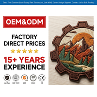 Écusson brodé rond personnalisé bleu marine en sergé avec bordure Merrow à coudre pour uniformes de personnel, vêtements de travail, accessoires vestimentaires, en gros