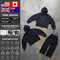 Conjunto de Sudadera con Capucha y Pantalones Jogger Acampanados de Felpa Francesa 100% Algodón Kingsen, Estilo Holgado Oversize con Estampado Puff y Lavado Ácido
