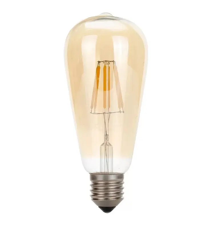 Ampoule LED E27 à économie d'énergie, ampoules ST64 à vis Edison 6W/blanc chaud