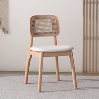 Chaise de restaurant Kaman vintage en rotin et bois massif, style médiéval, non pliable, pour usage commercial, mobilier de restaurant pour salons de thé