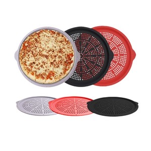 Molde de Silicona para Pizza, Perforado, Antiadherente, Resistente a la Oxidación, con Asas, Resistente a Altas Temperaturas, Fácil de Limpiar - Product Image 1