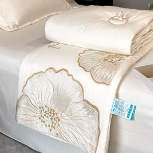 Lussuoso semplice cotone lavato ricamato in quattro pezzi copripiumino stile principessa <span class=keywords><strong>Set</strong></span> di lenzuola per piante - Product Image 1