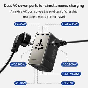 Recomendar <span class=keywords><strong>MOMAX</strong></span> UA28L PC 1-World 2 205W Dual AC 7-Port Universal Travel GaN Cargador con cable de 140W - Product Image 4