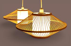 Ellipsoid Bamboo Lampshade Pendant Light Handmade Natural Bamboo <b>Ceiling</b> Shade Eco Lantern OEM Supplier Vietnam - Product Image 2