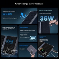 Panneau solaire pliable 200W, module de charge photovoltaïque portable extensible, étanche IP68 pour balcon et extérieur
