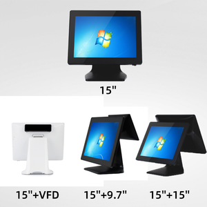 Pantalla táctil doble única de alta calidad de 15 pulgadas, ángulo de pantalla ajustable, sistema POS electrónico, Terminal de máquina registradora - Product Image 5