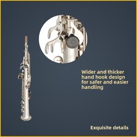Ehrman Earl Mann Professional Brass Treble Drop B Nickel Plated Split Saxophone with High-grade Bags