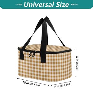 Sac isotherme portable de petite taille, sac en aluminium avec isolation en feuille d'aluminium, imprimé hawaïen Palaka, logo personnalisé, poignées courtes, mini sac à lunch - Product Image 6