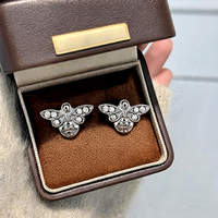 Piercing Labret en Acier Chirurgical 316L, Forme Abeille en Cristal Délicat, Bijou de Lèvre, Boucles d'Oreilles à Dos Plat pour Hélix Tragus, Calibre 16G, Lot