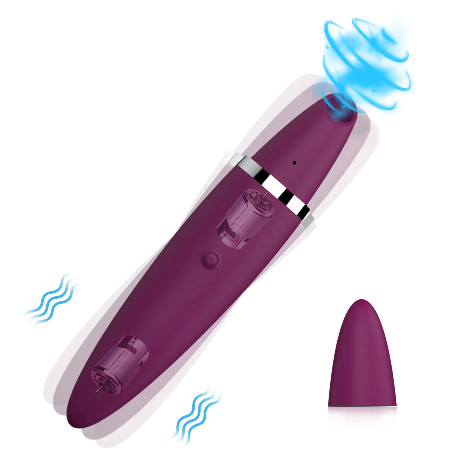 Son môi rung quan hệ tình dục đồ chơi sản phẩm bí mật động cơ kép núm vú kích thích âm vật mút mềm Vật liệu son môi Vibrator