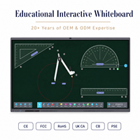Tableau blanc interactif éducatif 55/65/75/86 pouces 4K Ultra HD LED, écran plat intelligent pour l'enseignement scolaire, écran tactile 50 points