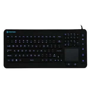 IP65 Wireless 2.4GH Silicone Waterproof Industrial Rubber Keyboard Manufacturer Customization Medical Washable Touchpad Keyboard