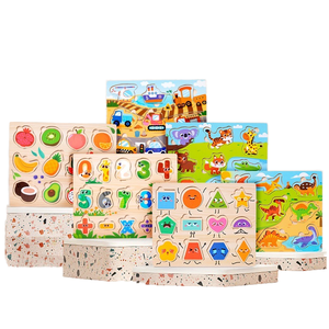 Mới Đầu Học Tập Hình Dạng Số Chữ Đa Chủ Đề Nhận thức Bằng Gỗ Bảng Câu Đố Đồ Chơi Cho Trẻ Em - Product Image 2